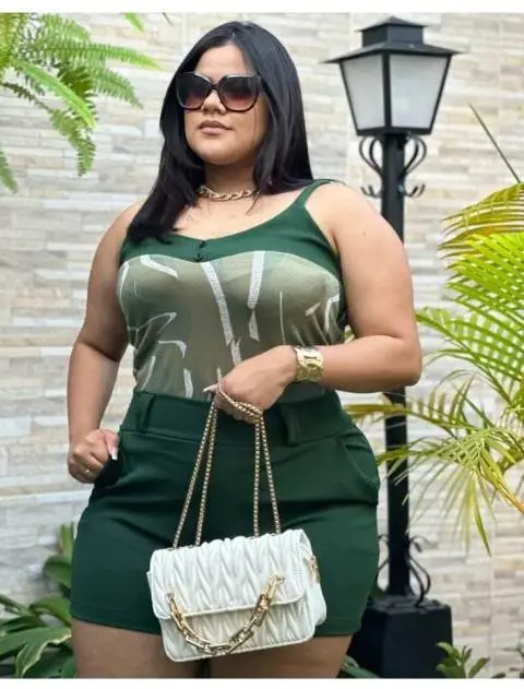 Conjuntos Plus Size em Crepe Limpo (GG) estampado